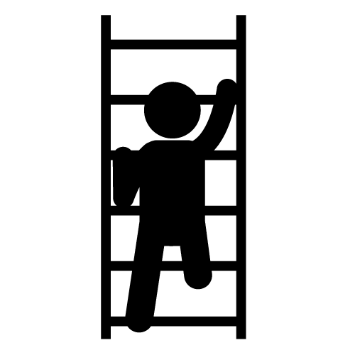 Climbing a ladder