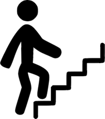 Climbing stairs step by step to reach goals